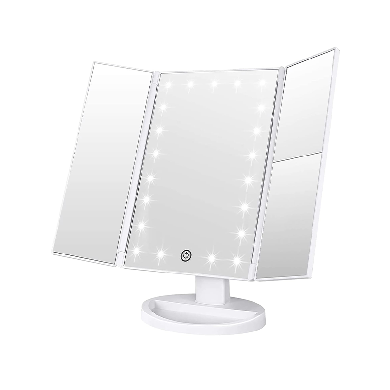 LED Lighted Tri-fold Makeup Mirror