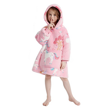 Oversized Flannel Hoodie Blanket for Kids