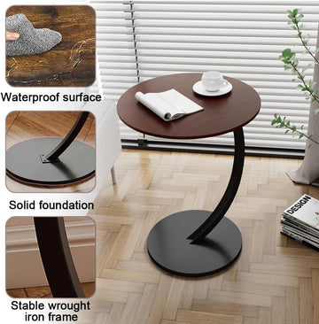 Small Side Table End Table,c Table Bed Table,Round Sofa Side Table,Side Tables for Living Room, Small Space, Ledroom