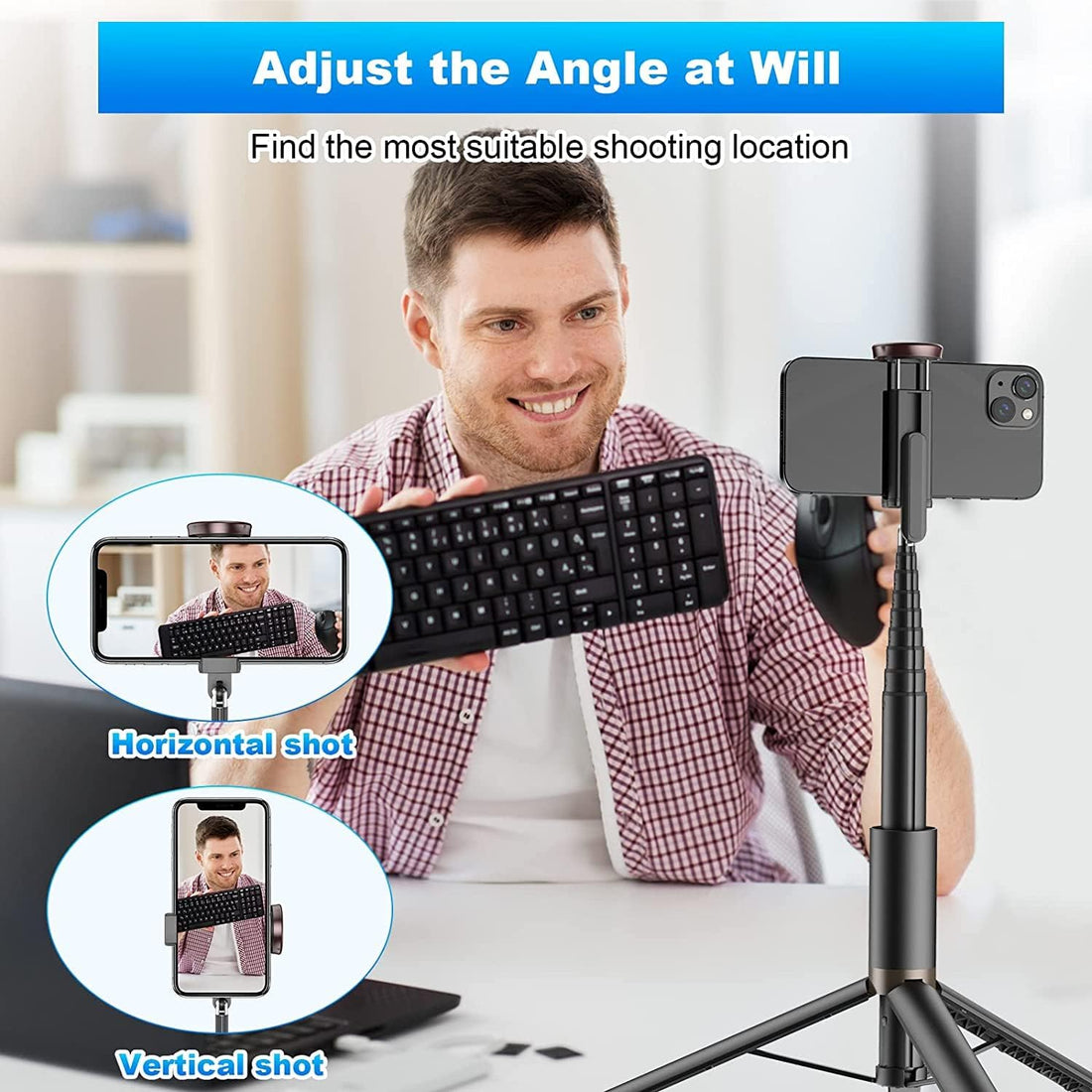 60" Cell Phone Selfie Stick Tripod