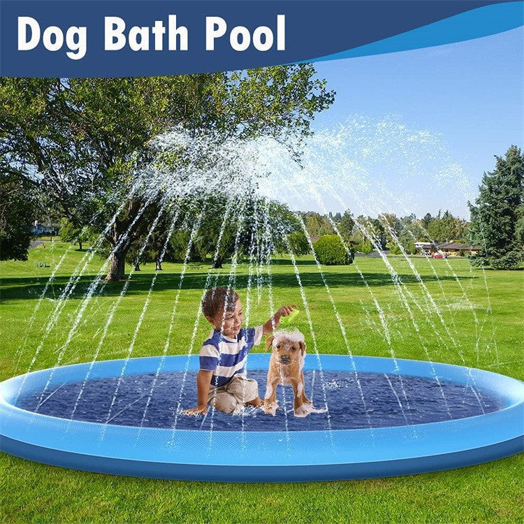 Non-Slip Splash Pad For Kids And Pet Dog Pool Summer Outdoor Water Toys Fun Backyard Fountain Play Mat